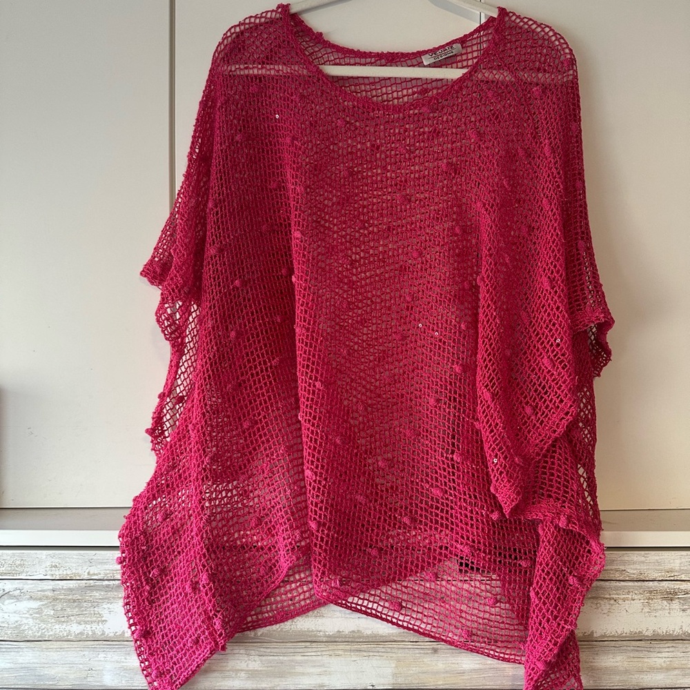 Pink Crochet Top with sequins